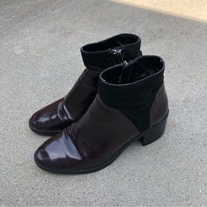 Zara Basic Collection Ankle Boots Zip Up Women’s Suede Brown Black Size 6 37